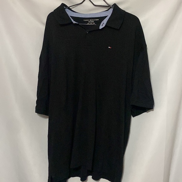 Tommy Hilfiger Black Polo Shirt with Iconic Logo MENS SIZE 3XL CHAMBRAY LINED - Picture 7 of 11